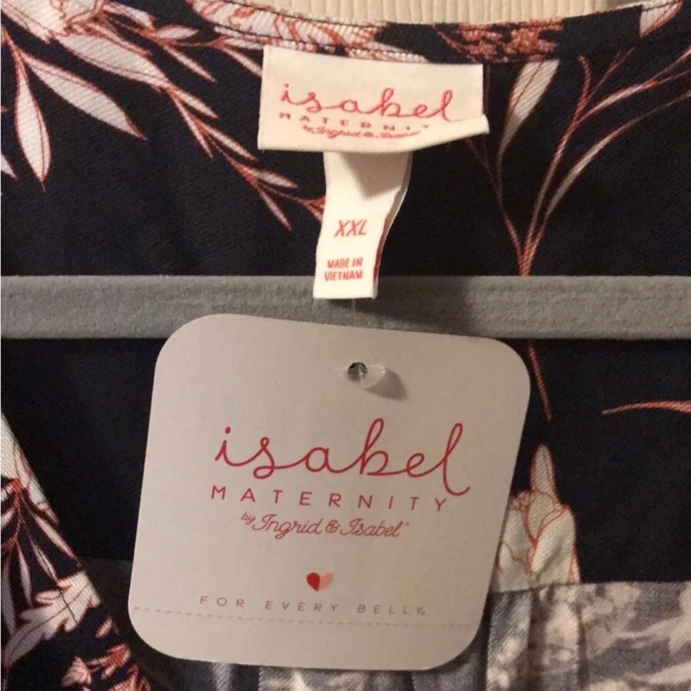 Ingrid & Isabel Maternity Dress Navy Blue Floral Size XXL - Picture 4 of 9